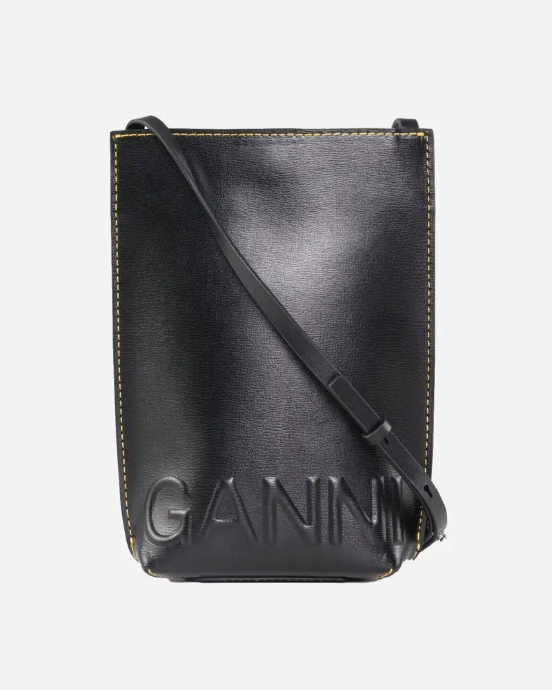 Banner Small Crossbody Yellow Stitch - Black