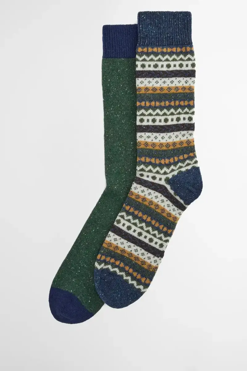 Barbour Fair Isle Sock 2 Pack - Classic Tartan