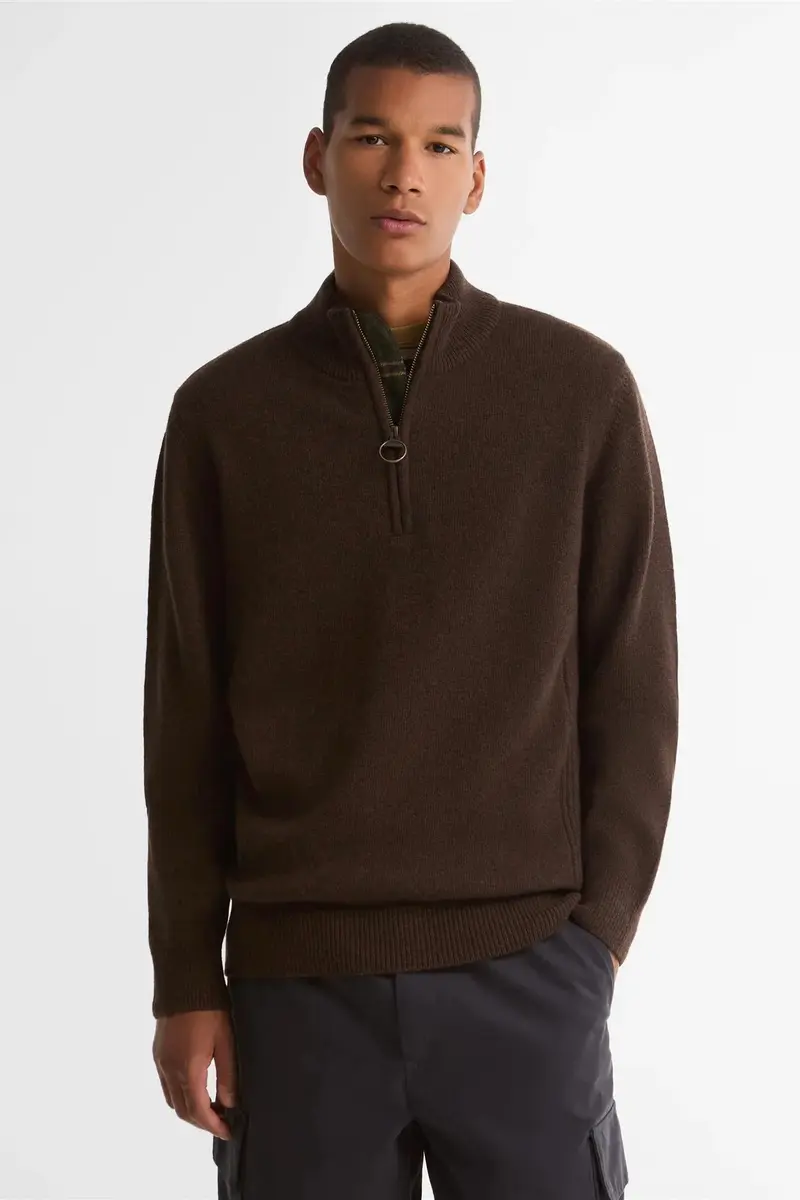 Barbour Holden Half Zip Dark Oak