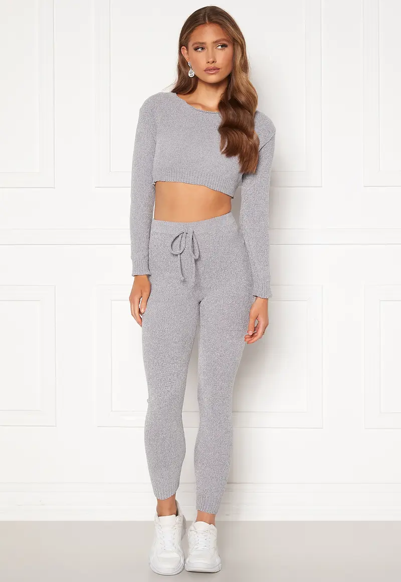 Bardot Crop Top Trouser Lounge Set