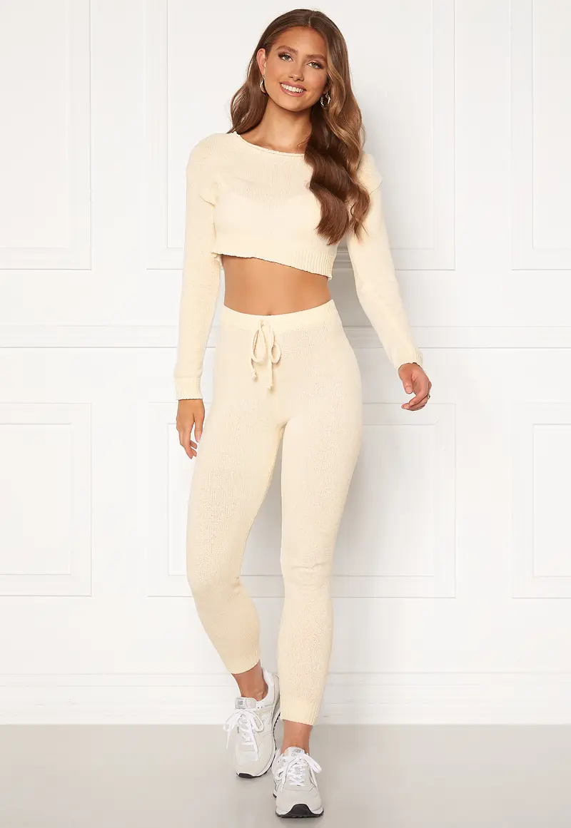 Bardot Crop Top Trouser Lounge Set