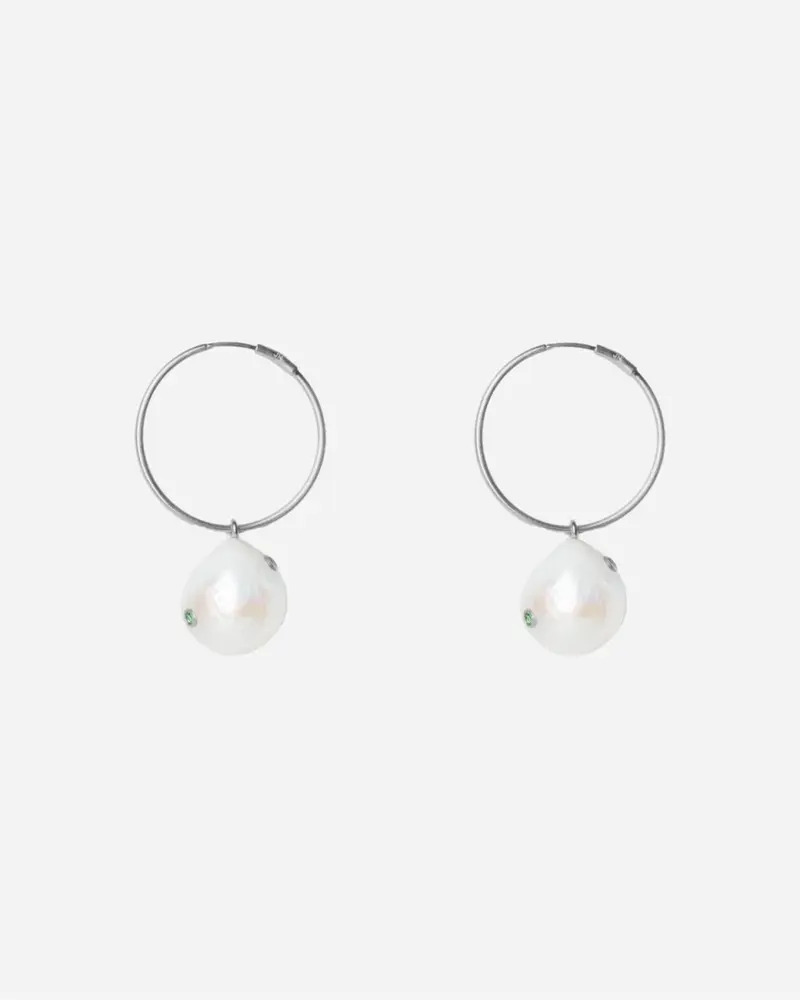Baroque Pearl Earring - Silver