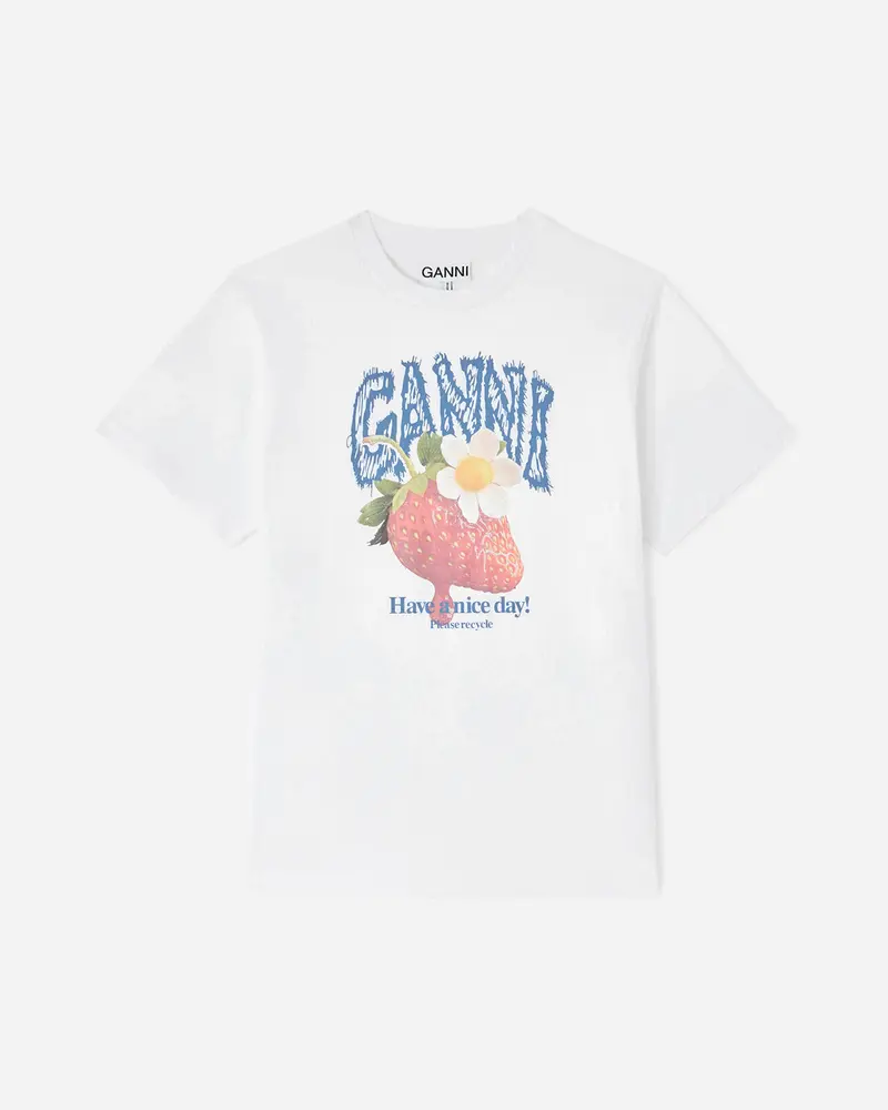 Basic Cotton Jersey Strawberry Print