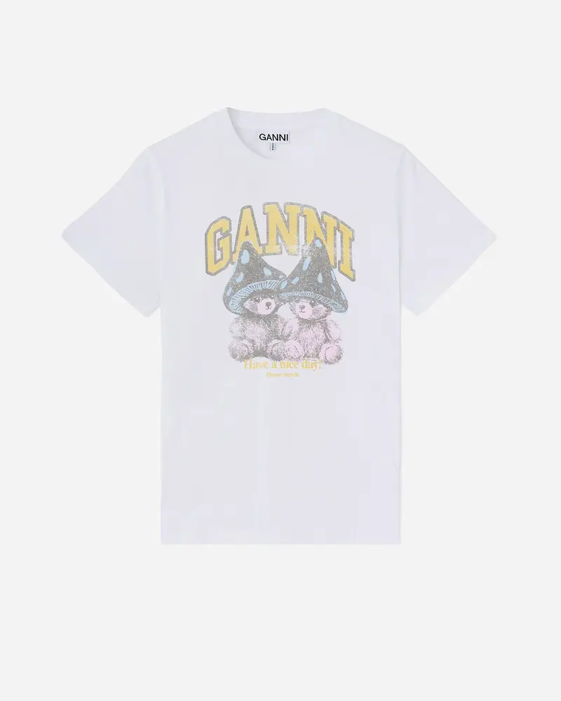 Basic Cotton Relaxed T-shirt Teddy Mushrooms