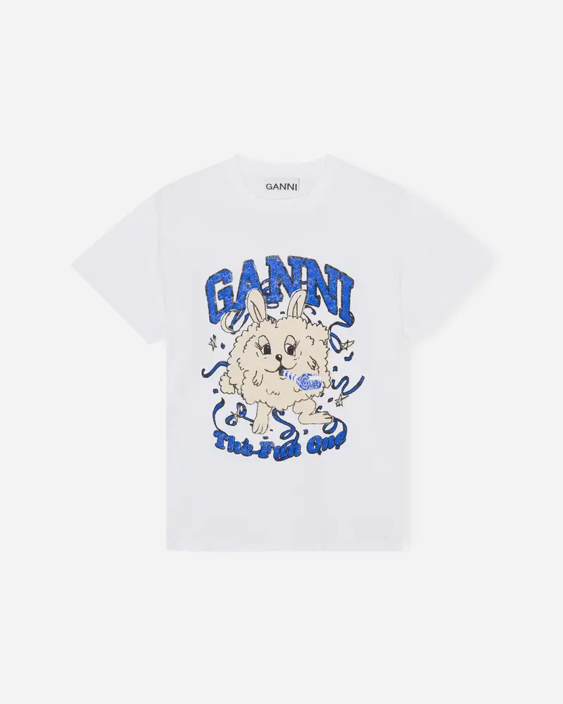 Basic Jersey Fun Bunny Relaxed T-shirt - Bright White
