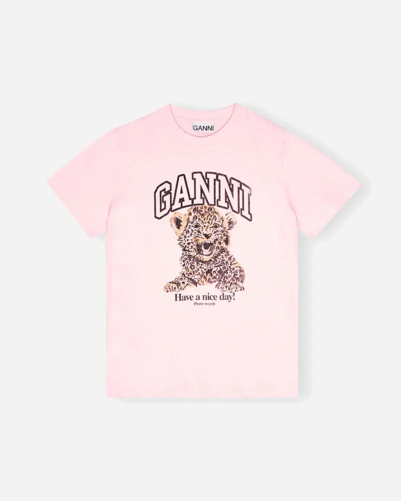 Basic Jersey Leopard Relaxed T-shirt - Chalk Pink