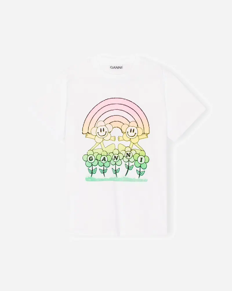 Basic Jersey Rainbow Relaxed T-shirt - Bright White