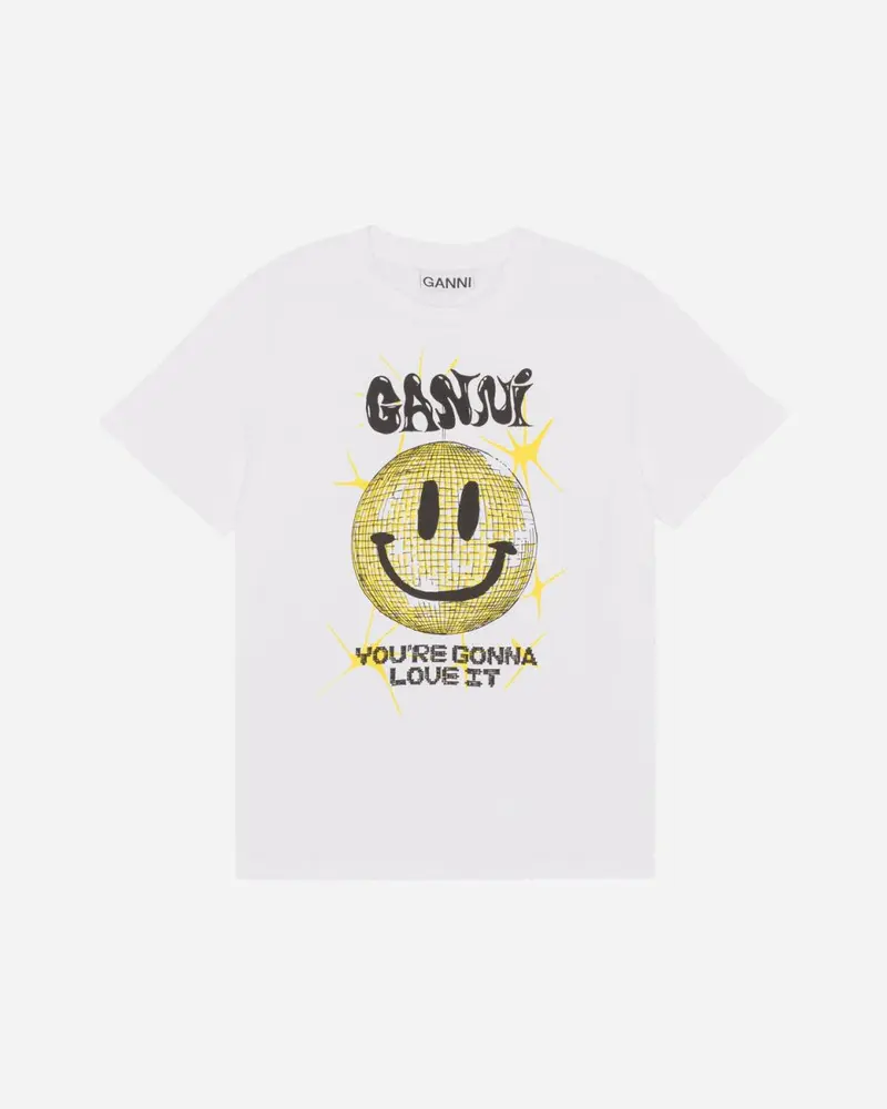 Basic Jersey Smiley Relaxed T-shirt - Bright White