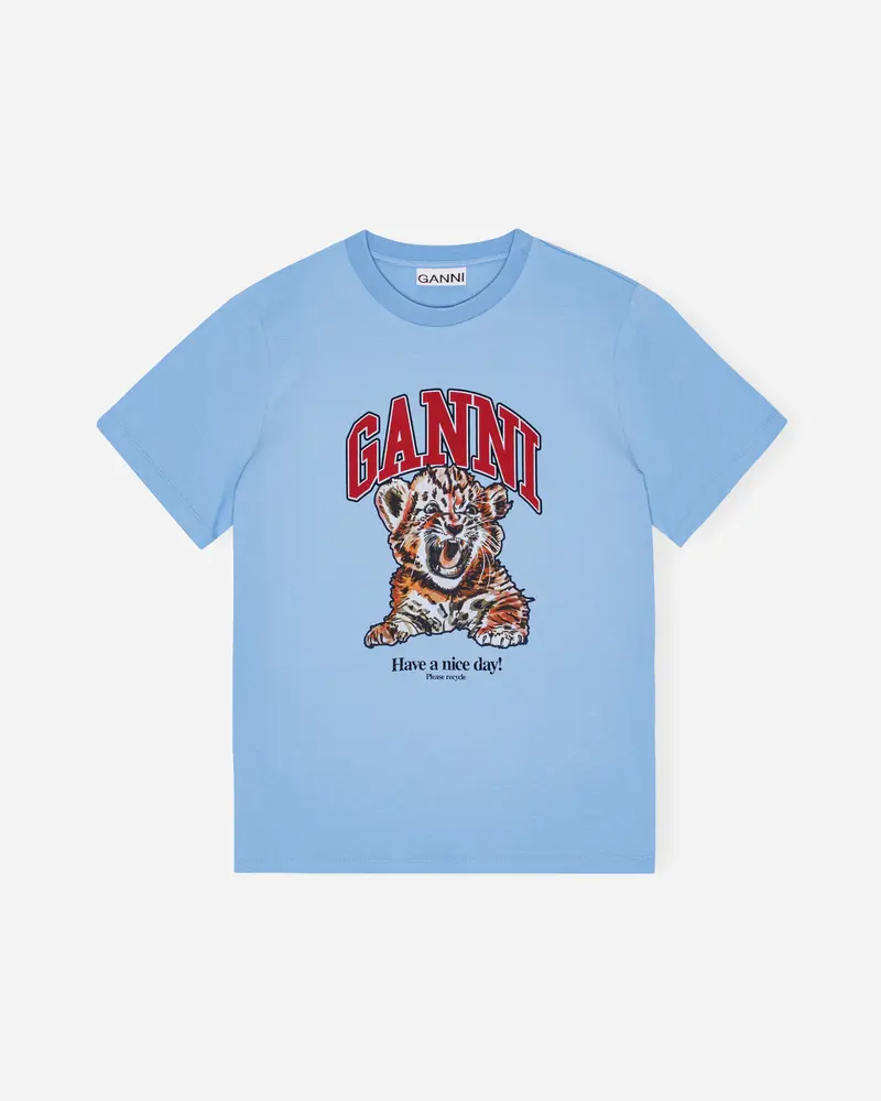 Basic Jersey Tiger Relaxed T-shirt - Blissful Blue