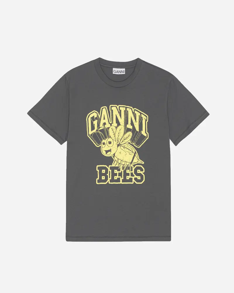 Basic Jersey Yellow Bee Relaxed T-shirt - Volcanic Ash