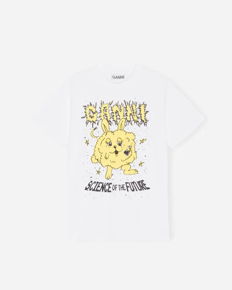 Basic Jersey Yellow Bunny Relaxed T-shirt - Bright White