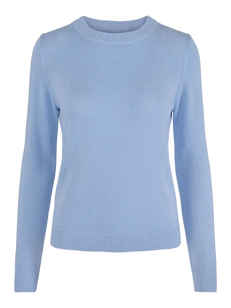 Basic round neck pullover Blå