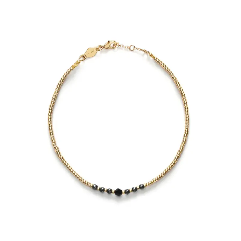 BEAD & GEM BRACELET BLACK