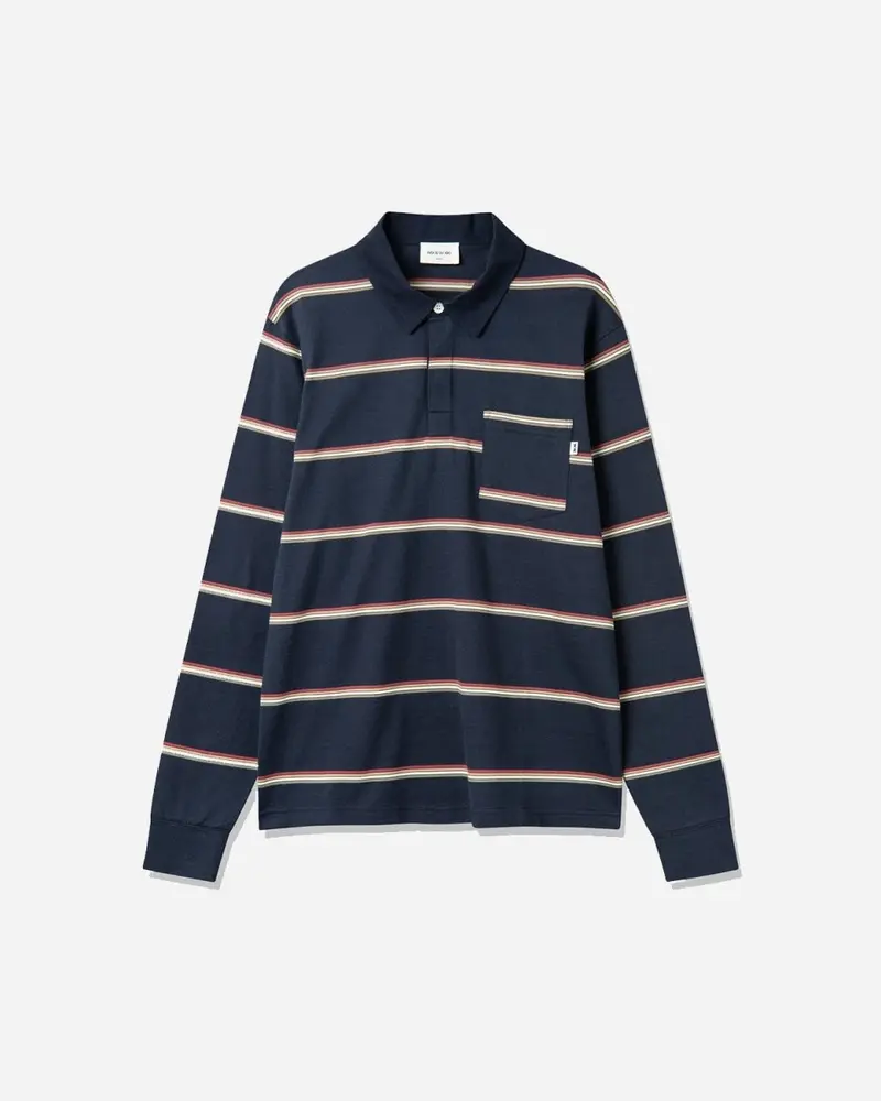 Beck polo long sleeve -  Navy Stripes