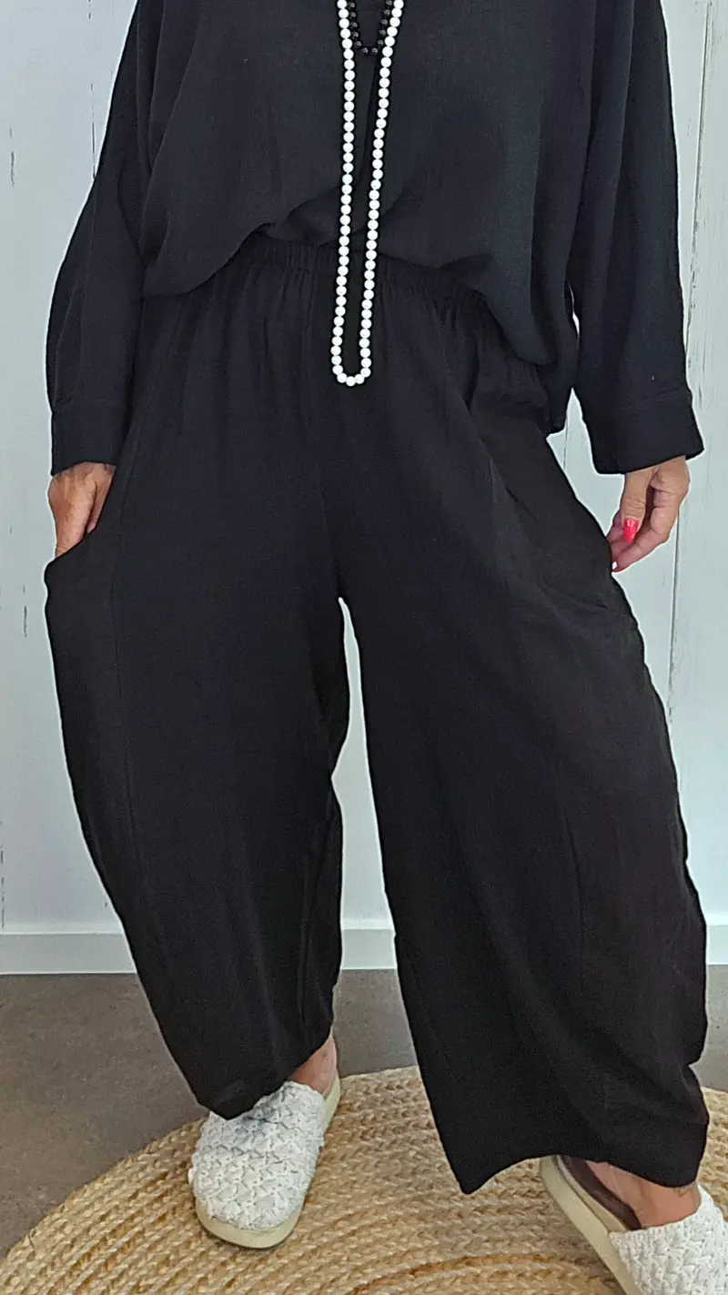 Becky baggy bukse svart