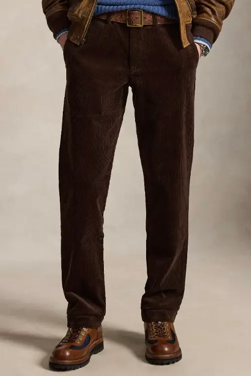Bedford Straight Fit Corduroy Trousers Dark Beech