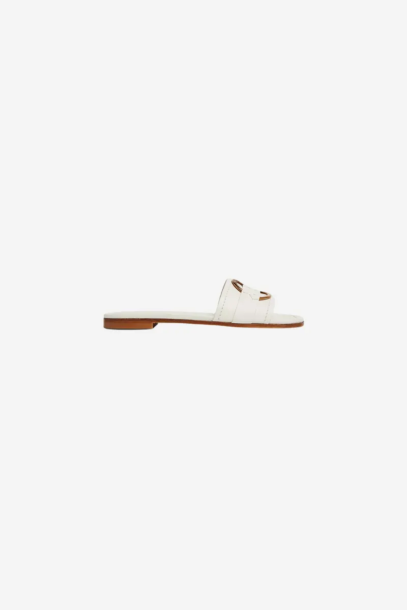 Bell Leather Sliders White