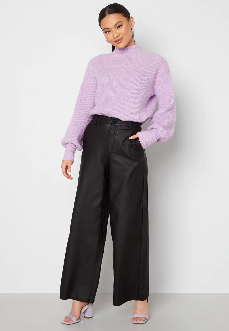 Belle HW Coated Wide Pants