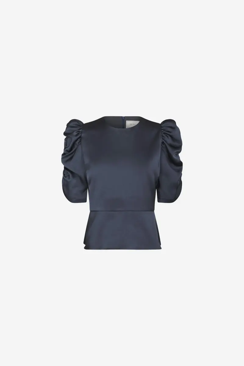 Ben Heavy Sateen Blouse Midnight Blue