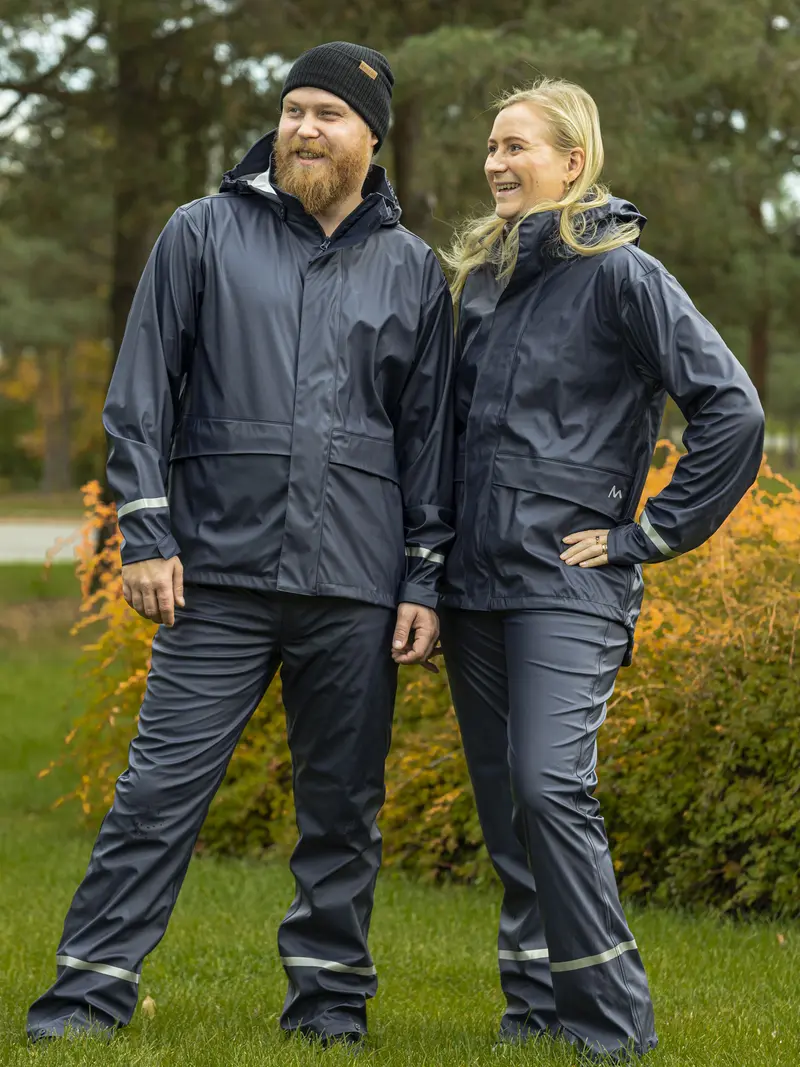 Bergen regnsett unisex Marine