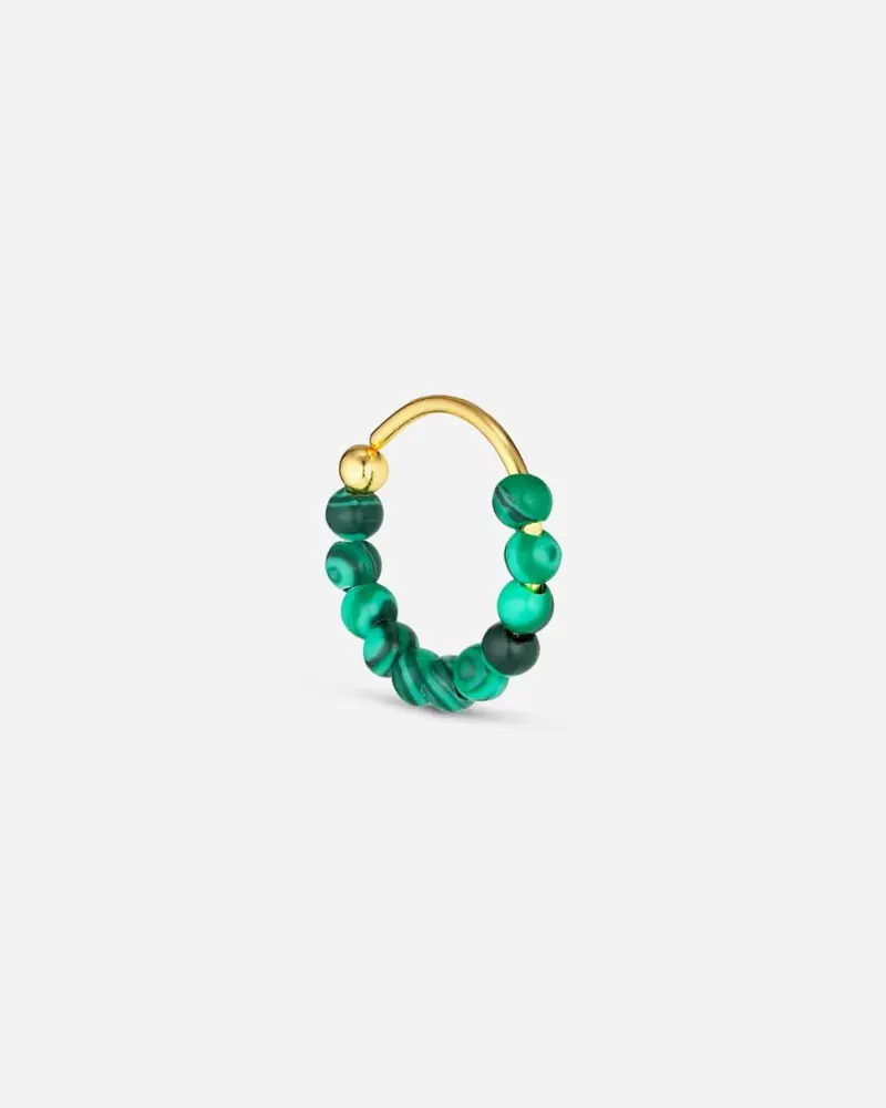 Bermuda Malachite Twist Earring - Gold