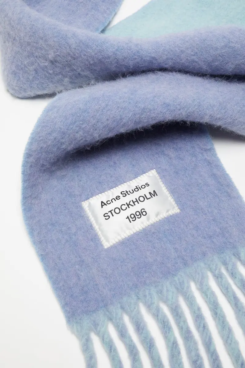 Bicolor Alpaca Scarf Blue/Light Blue