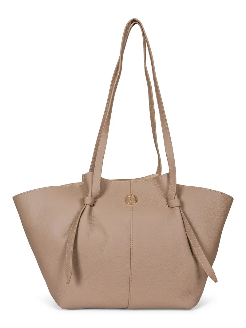 Big fashion leather bag Sand