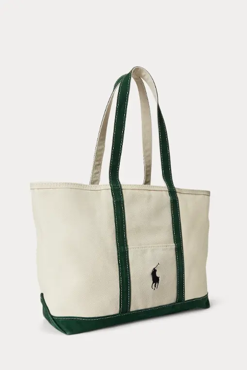 Big Pony Canvas Tote Cream/Green