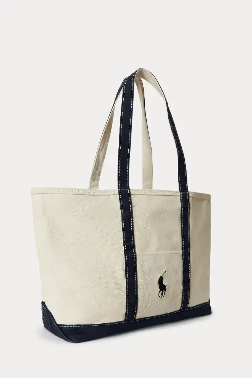 Big Pony Canvas Tote Cream/Navy