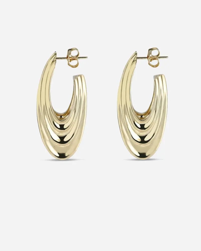 Big Sculpture Earring - Gold