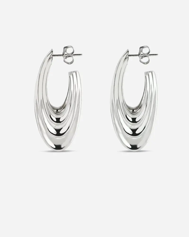 Big Sculpture Earring - Silver