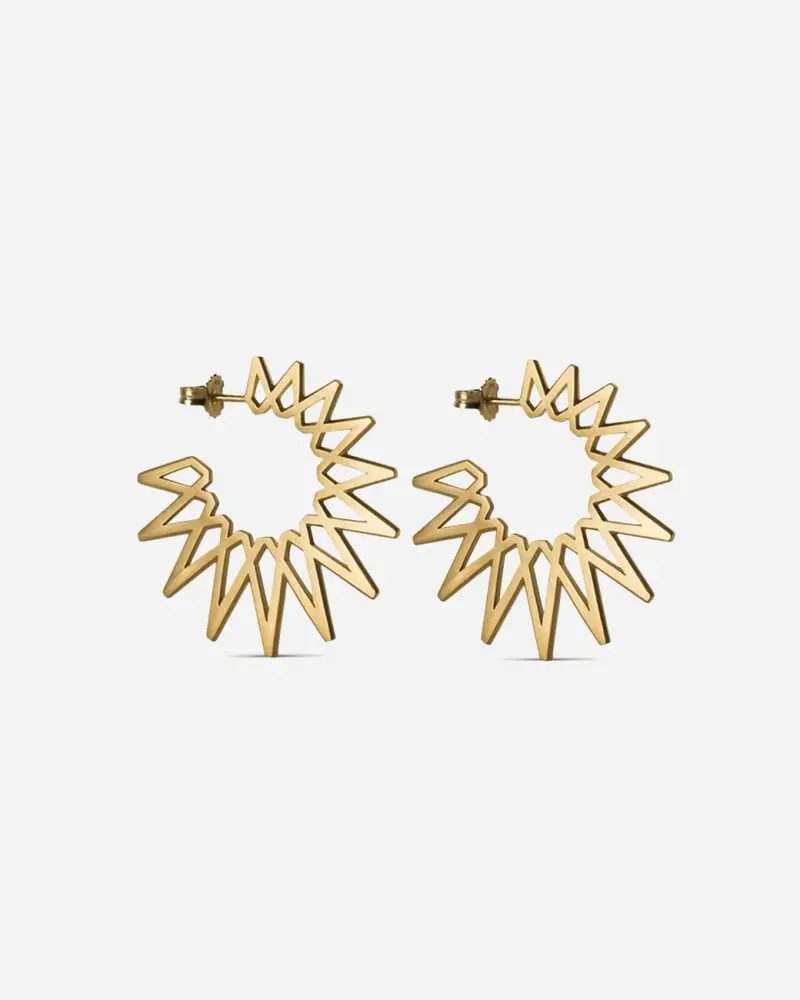 Big Sun Earring - Forgyldt Sølv