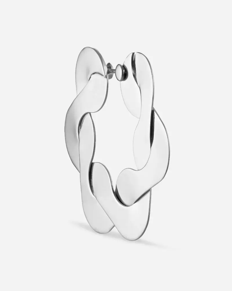 Big Wavy Hoop - Silver