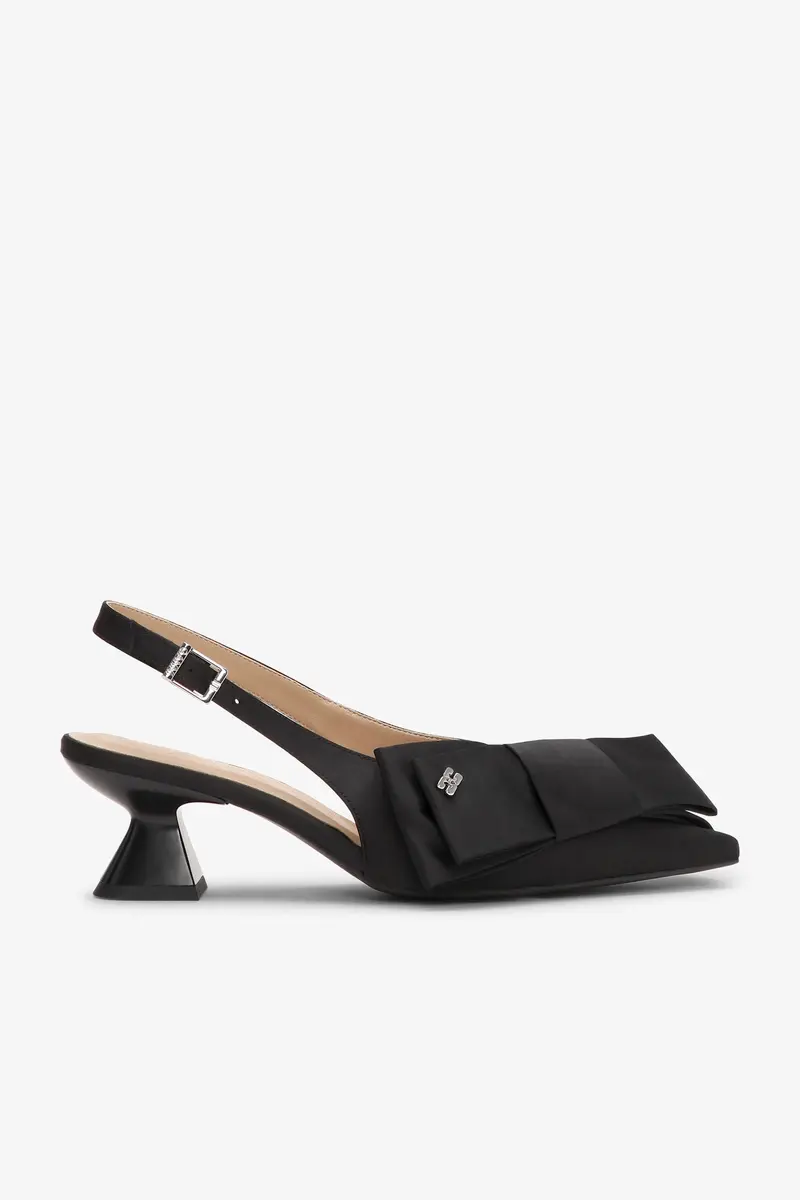 Black Bow Kitten Heel Pumps
