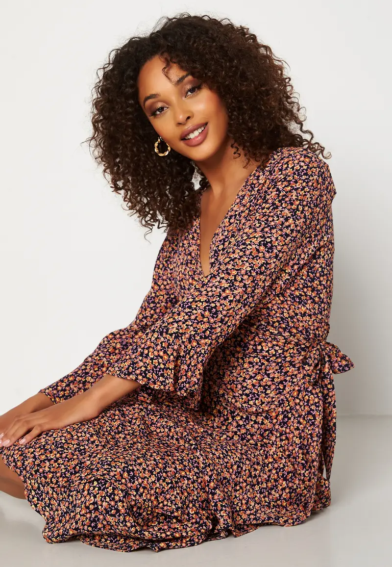 Blima 3/4 Midi Wrap Dress