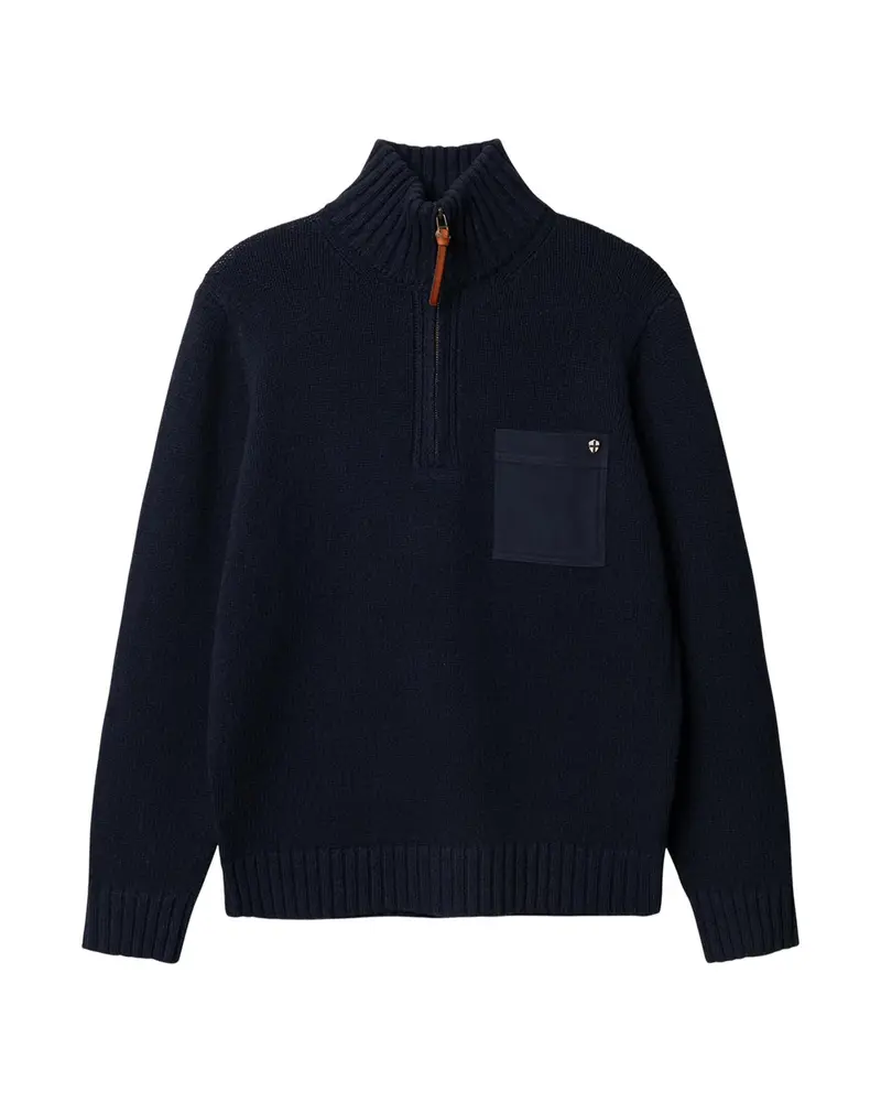 Blue de Gênes BGfraser Zip Knit – Dark Navy