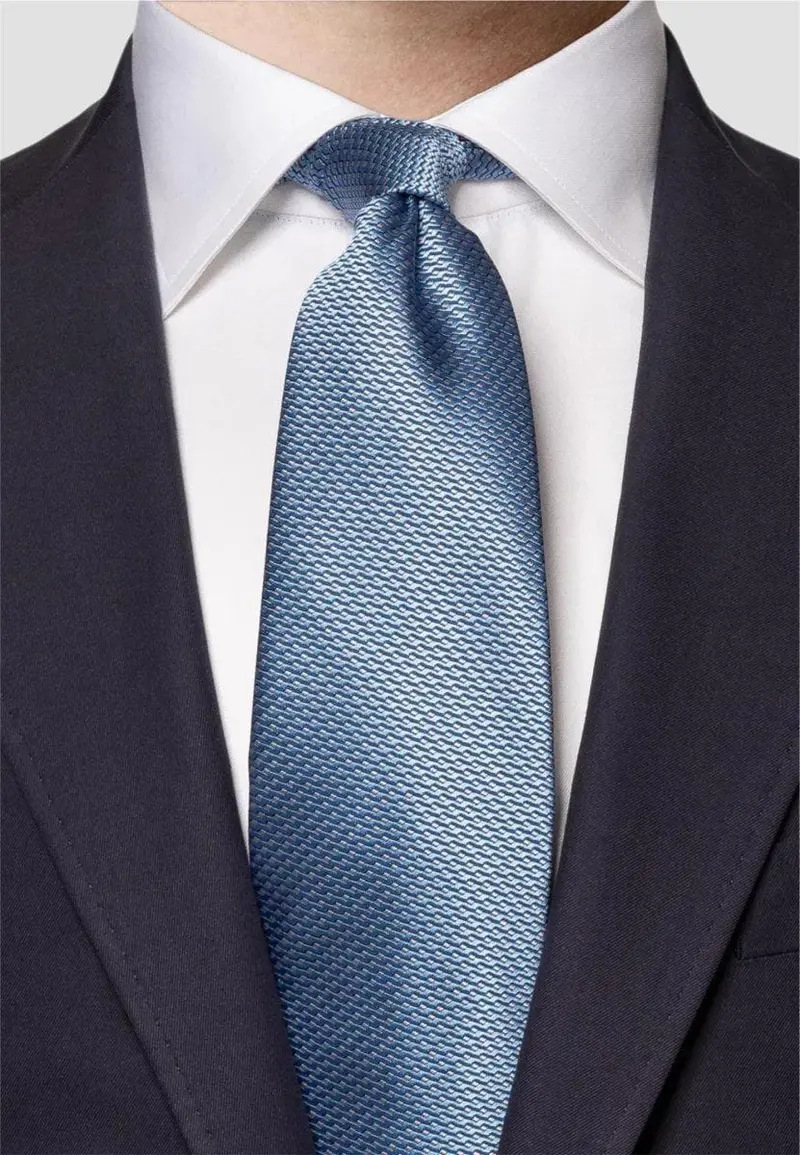 Blue geometric woven silk tie slips