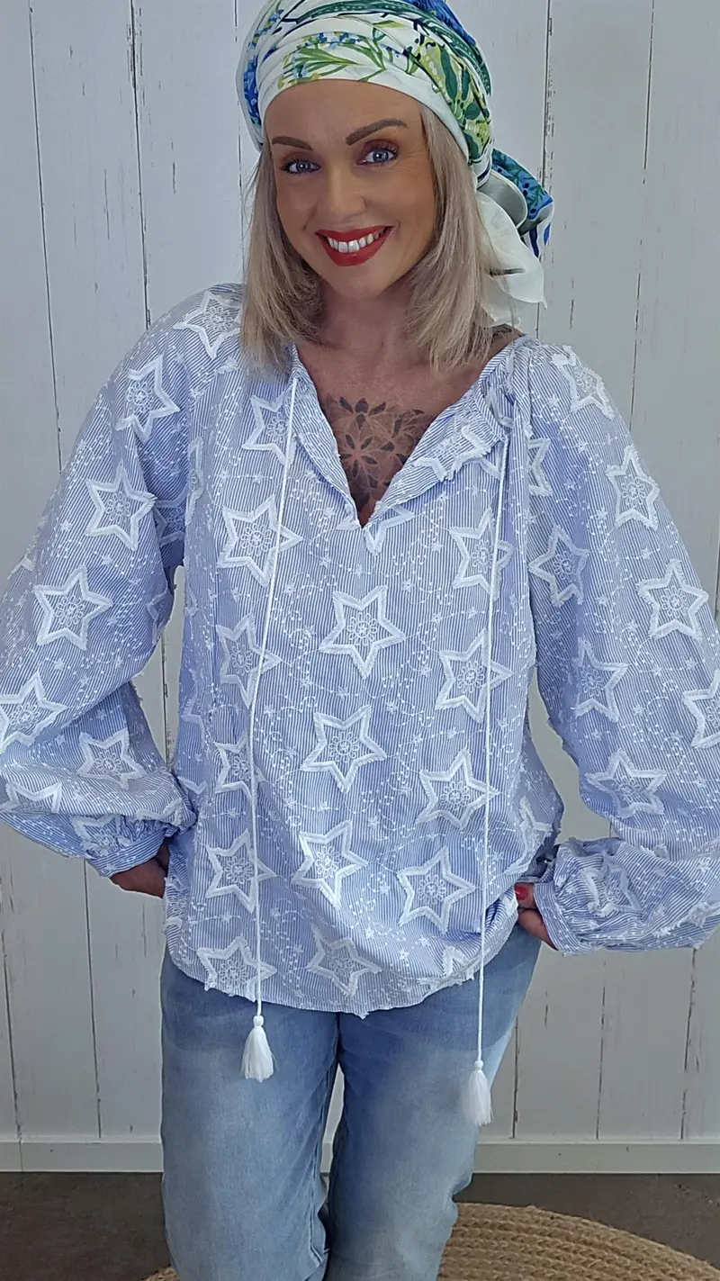Bluse med stjernemønster