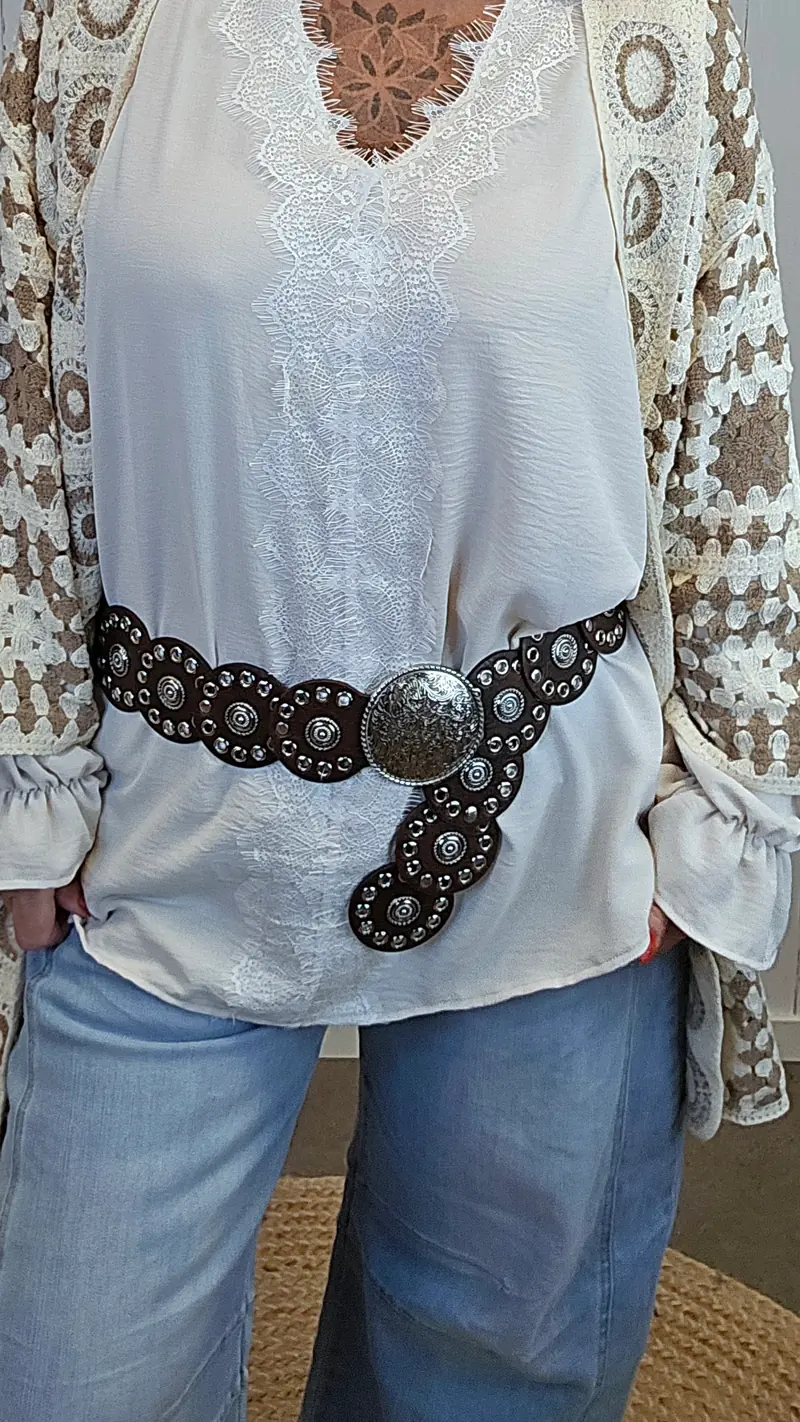 Boho belte brun
