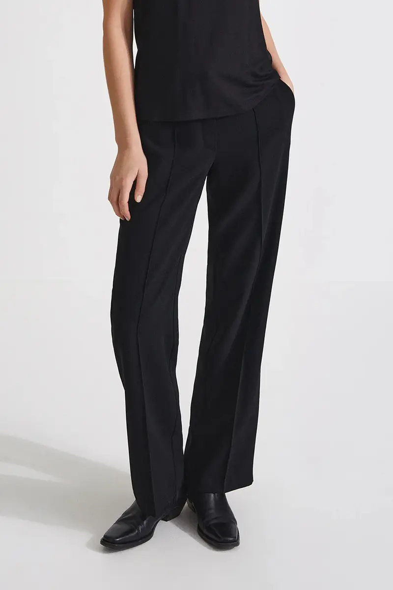 Boris Long Straight Suit Trousers Black