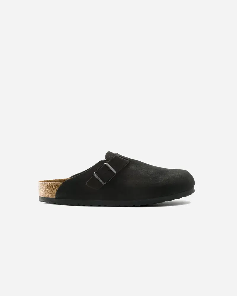 Boston Suede Leather Narrow- Black