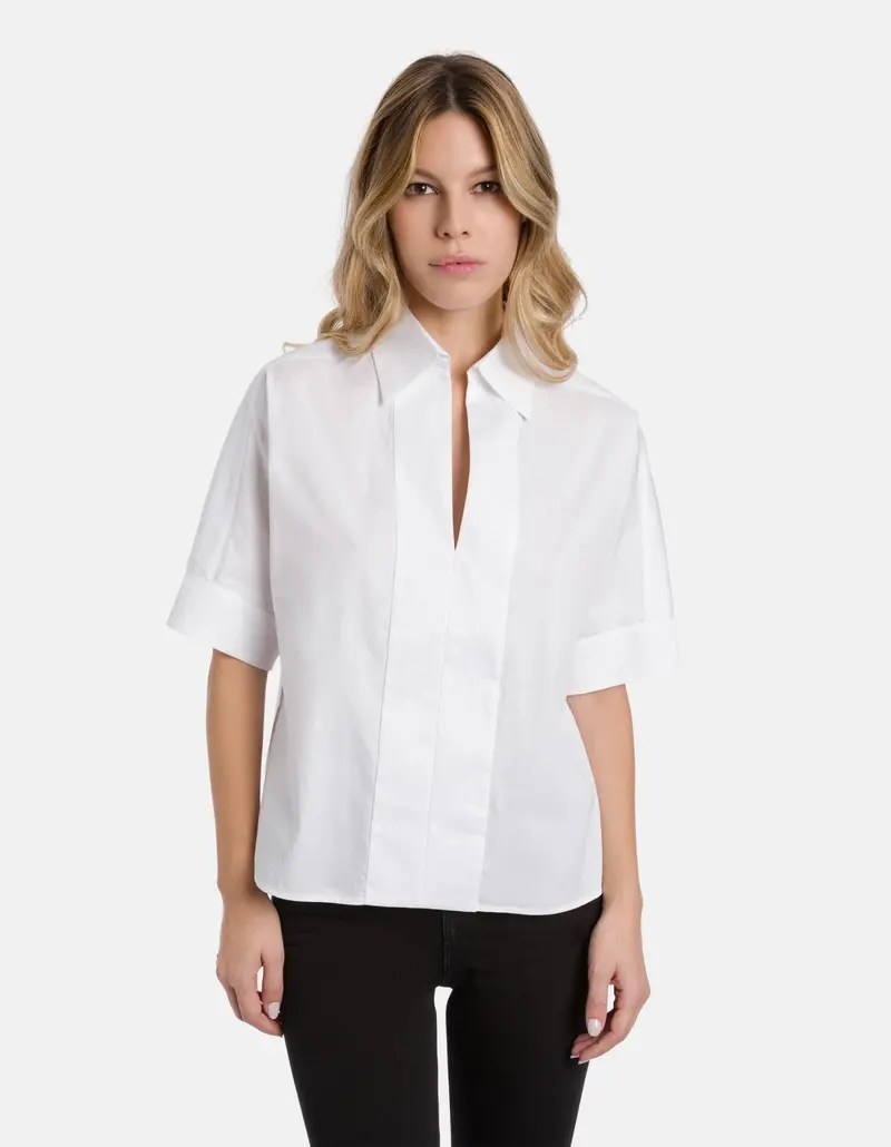 Boxy-Fit Yarn-Dyed Gabardine Shirt