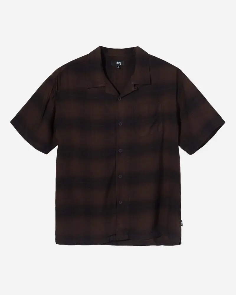 Boxy Shadow Plaid Shirt - Brown