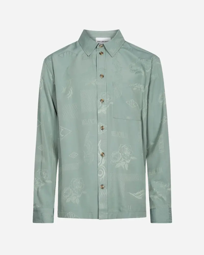Boxy Shirt Long Sleeve  - Dusty Green