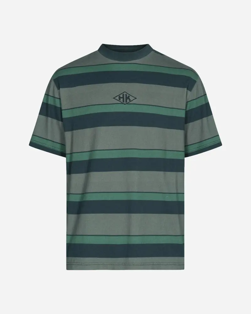 Boxy Tee Short Sleeve - Dark Tonal Stripes