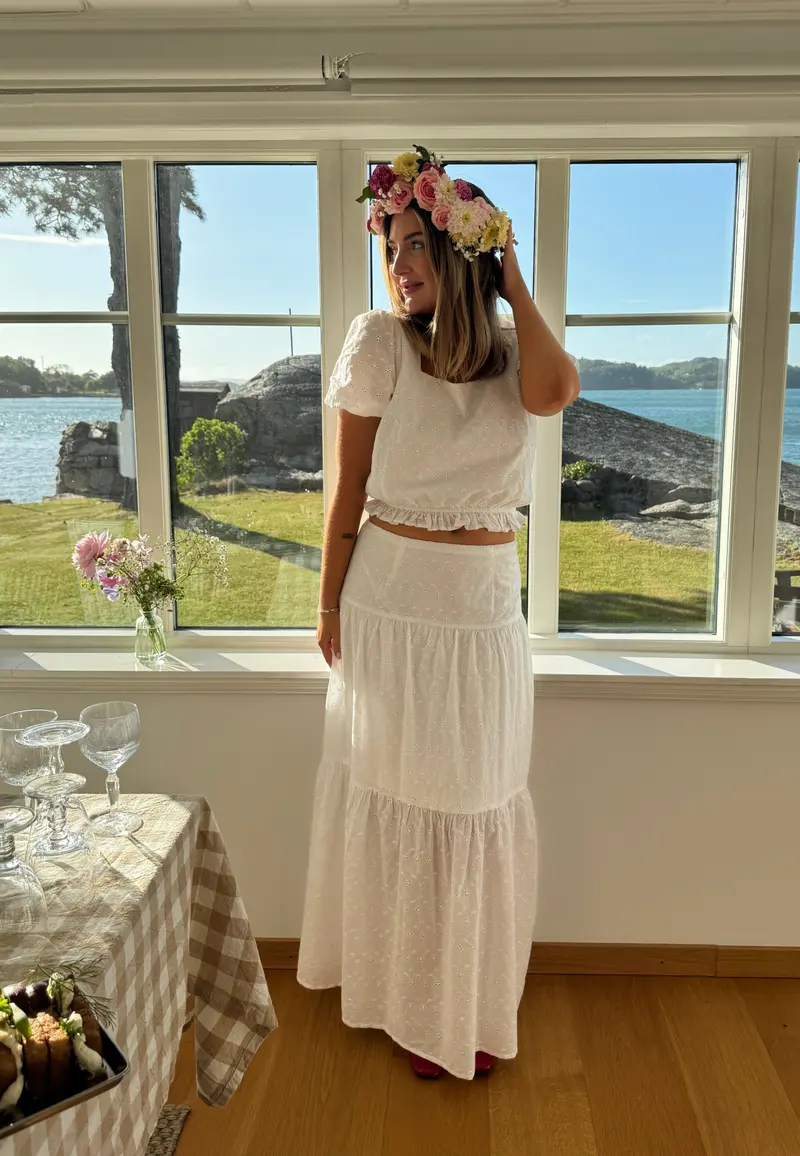 Broderie Anglaise Maxi Skirt