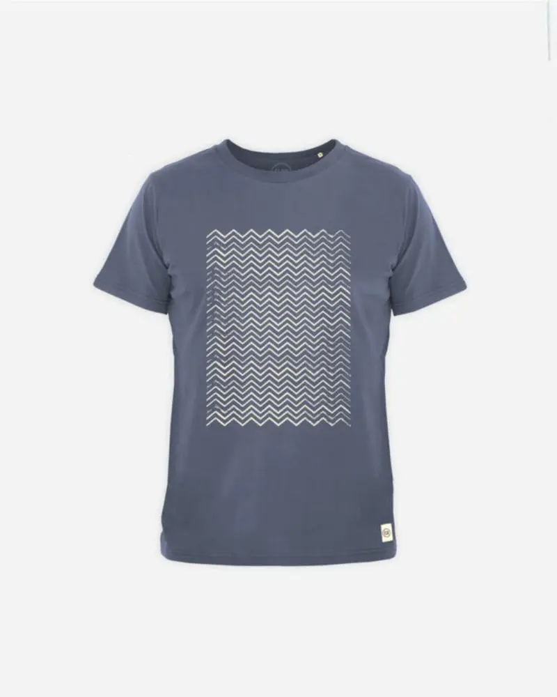 BROKEN WAVES BRUSHED MEN'S TEE - NAVY