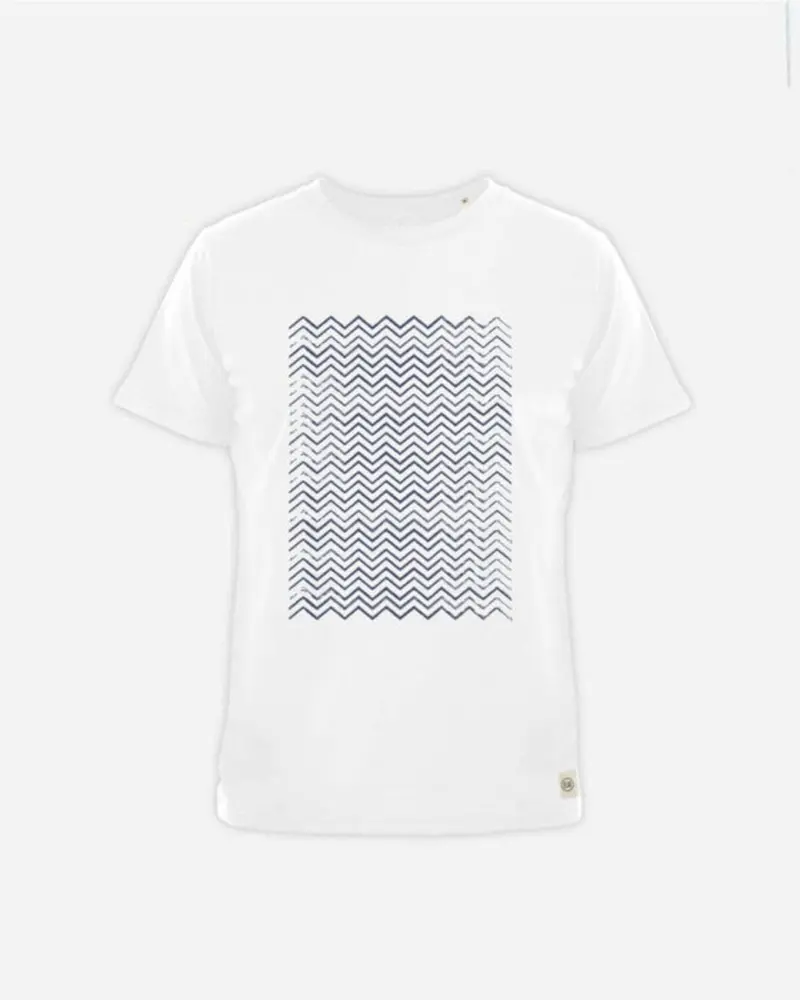 BROKEN WAVES BRUSHED MEN'S TEE - WHITE