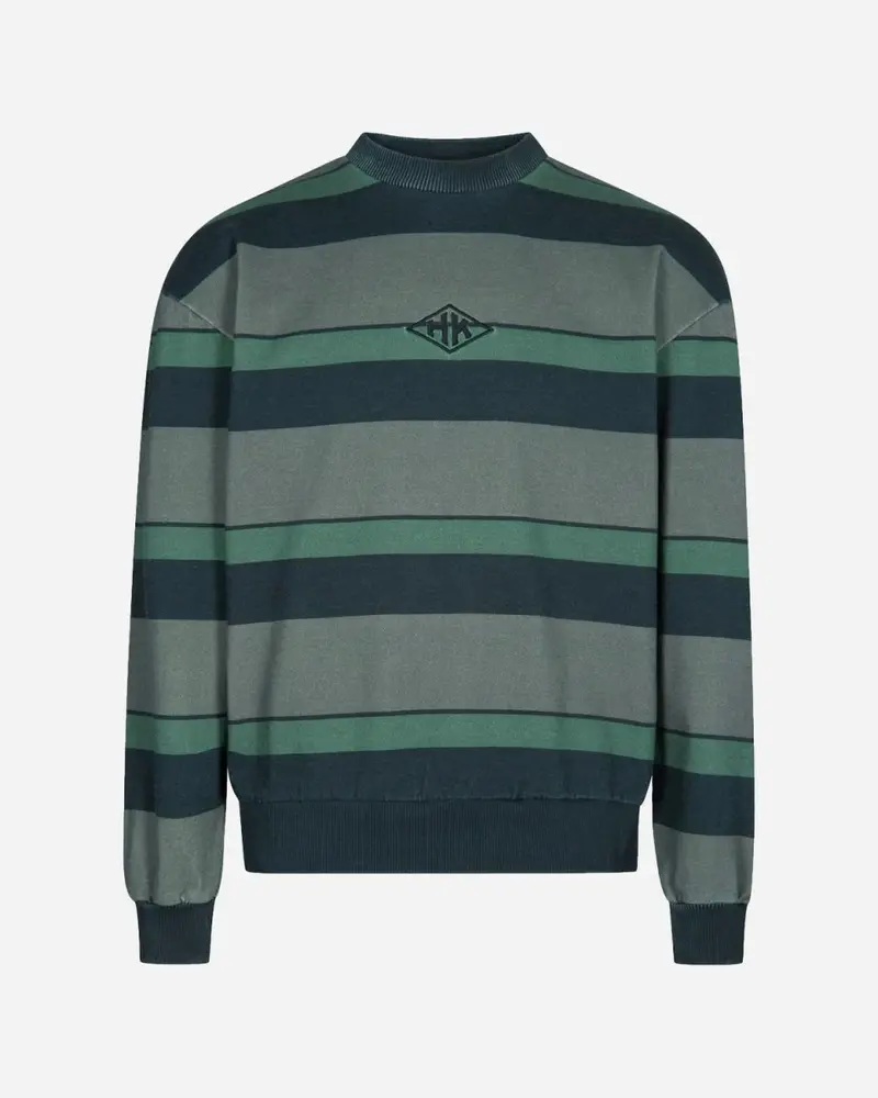 Bulky Crew - Dark Tonal Stripe