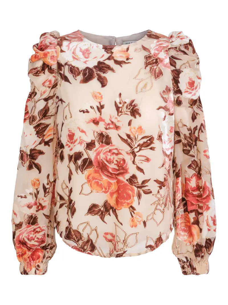 Burnout rose blouse Ecry